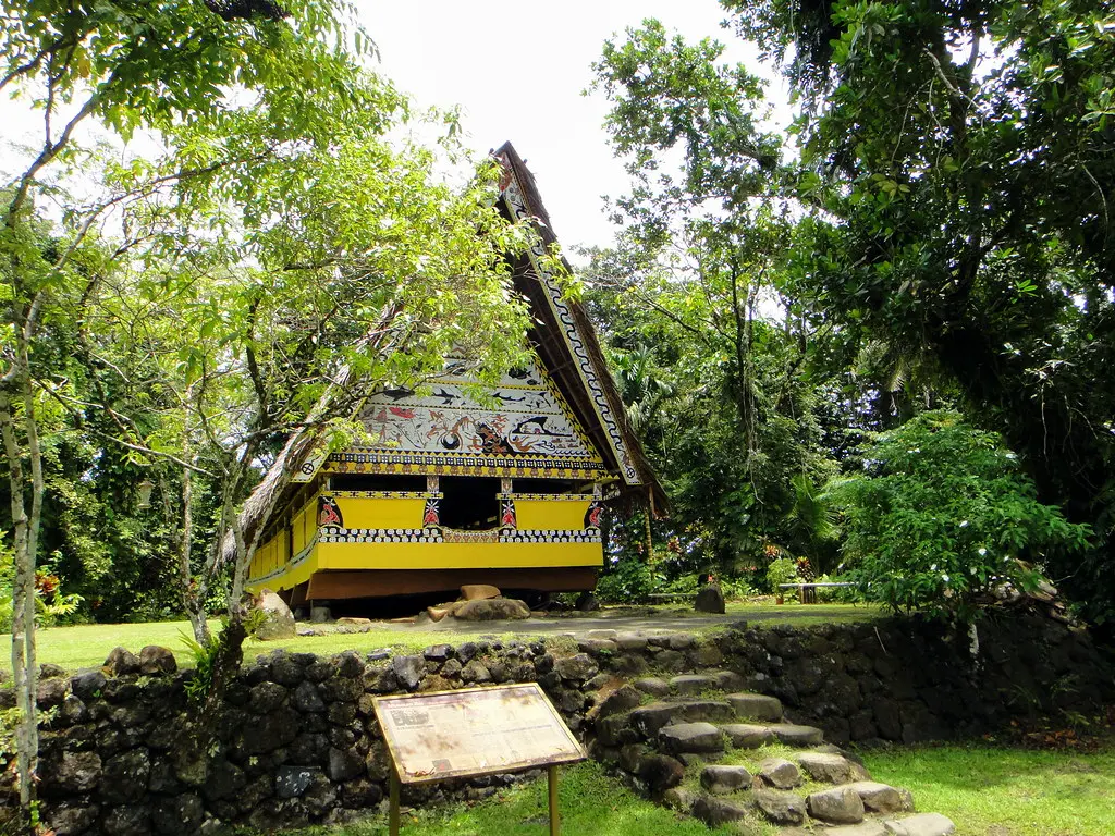 Inside Bai er a Ngesechel a Cherechar at the Belau National Museum, Koror, Palau