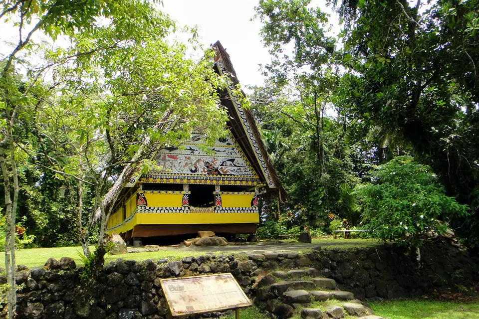 Inside Bai er a Ngesechel a Cherechar at the Belau National Museum, Koror, Palau