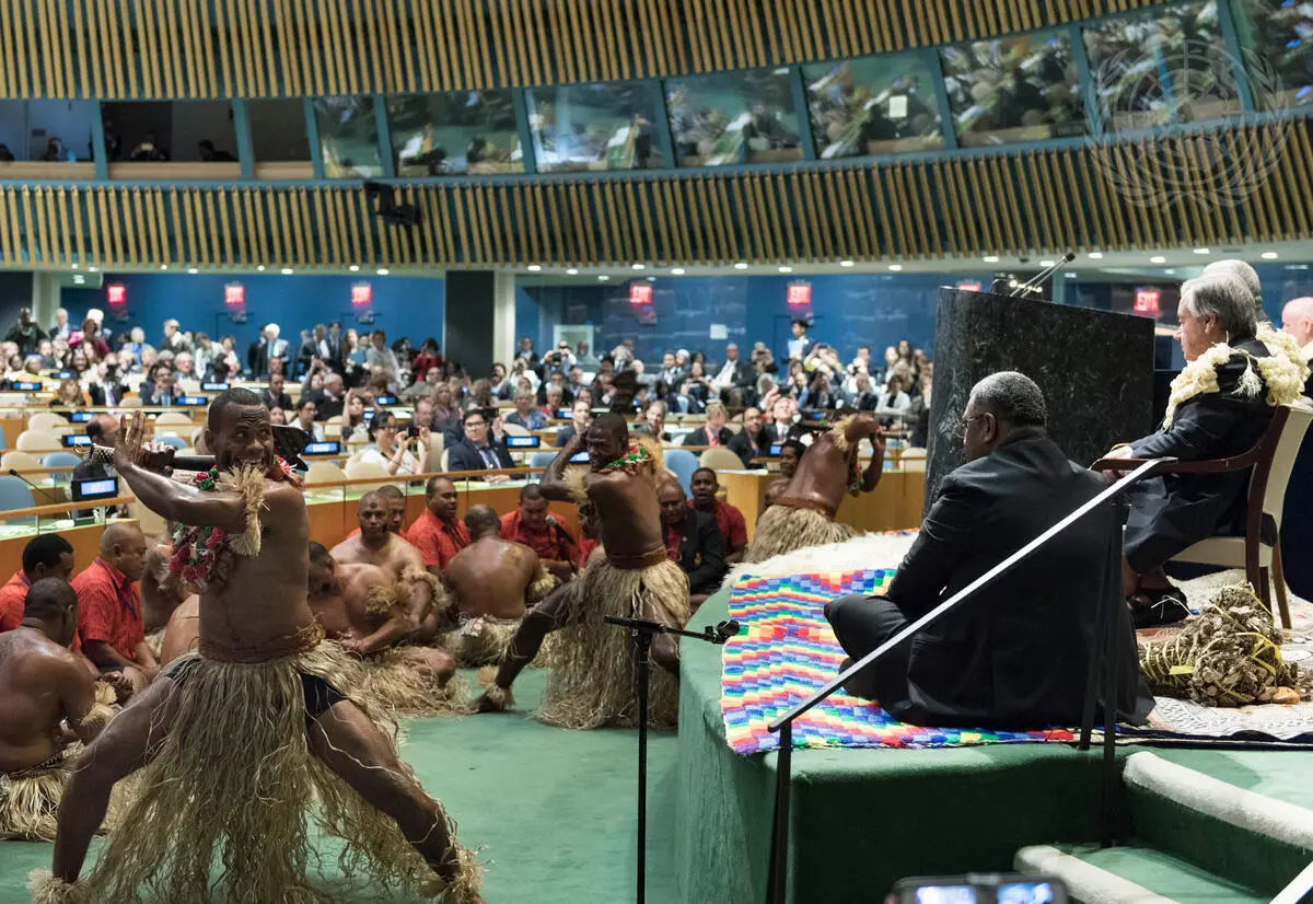 A performance by Fiji at the opening of the UN Ocean Conference in 2017.