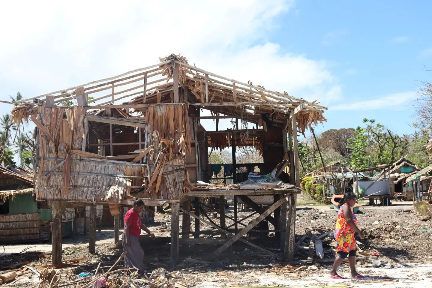 A damaged house at Titiana, Western Province, after Tropical Cyclone Maila