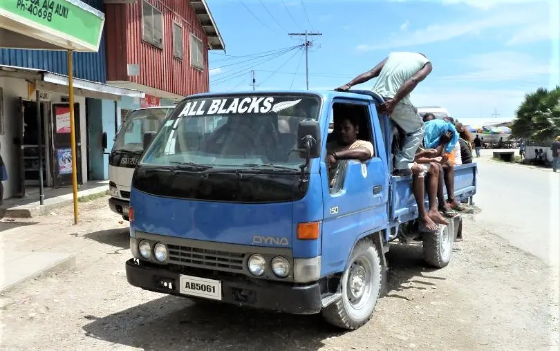 Pickup truck in Auki, Malaita's provincial capital.