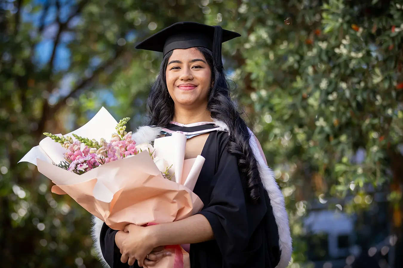 Estee Aiolupotea at her graduation at the University of Auckland on 24 September.
