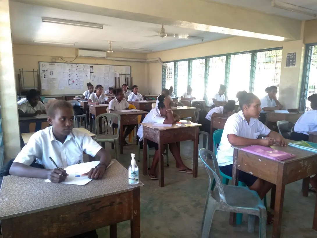 One such school adjusting to such measures is Saint Nicholas. School principal, John Lengi says social distancing is practiced in both secondary and primary classes.