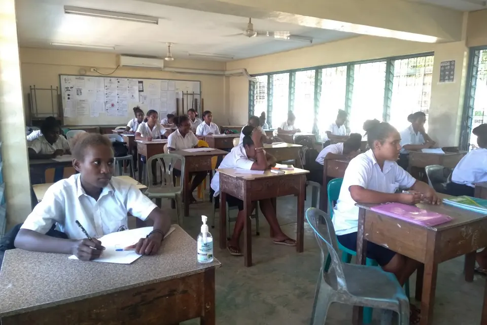 One such school adjusting to such measures is Saint Nicholas. School principal, John Lengi says social distancing is practiced in both secondary and primary classes.