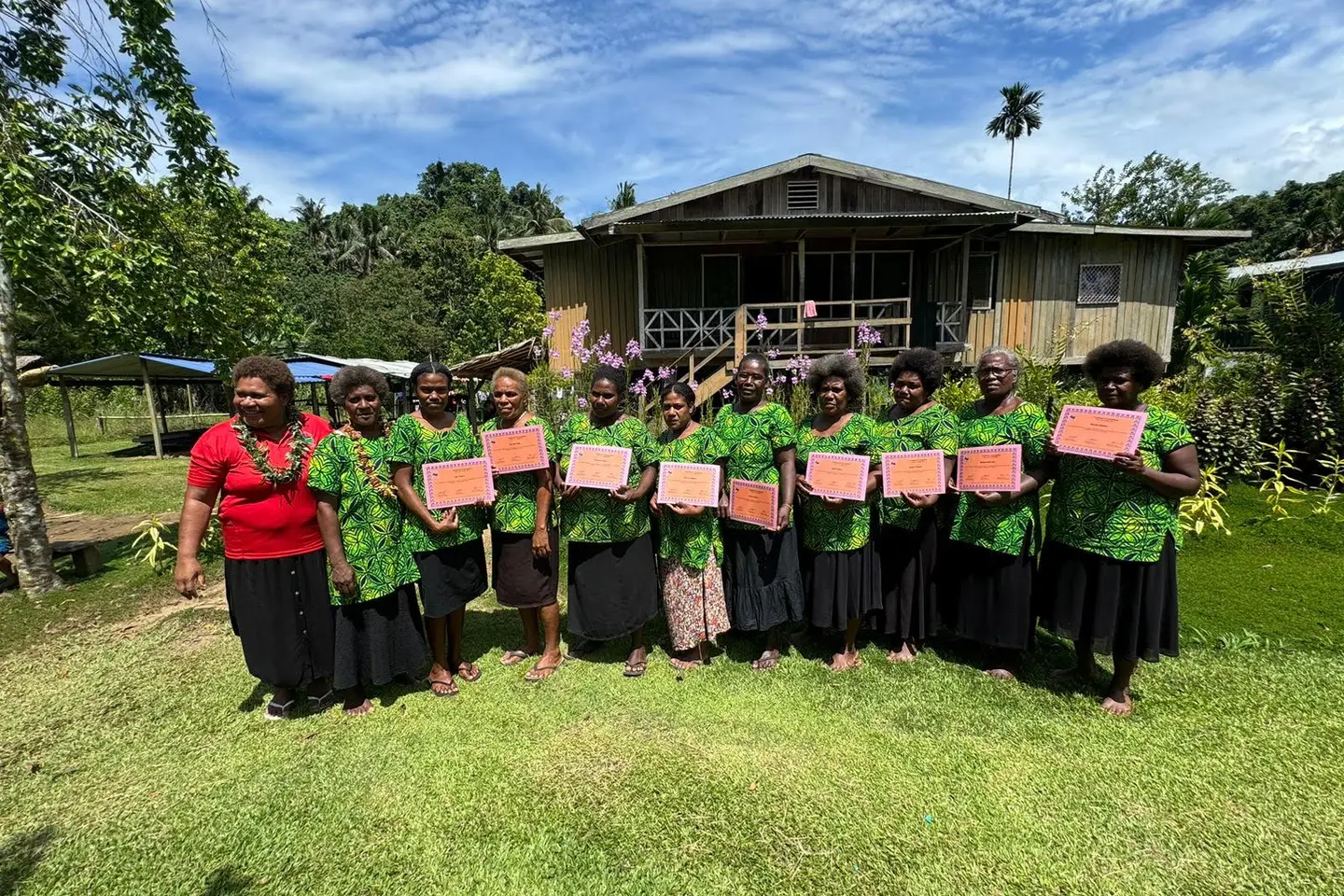 Ten women from the communities of Valekocha in Bahomea and Pamphylia in Malango completed the six-week program, setting the stage for broader community development.