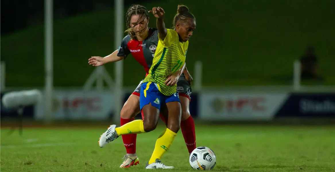 New Caledonia’s struggle to handle the pace of the Solomon Islands attack became a theme throughout the first-half.