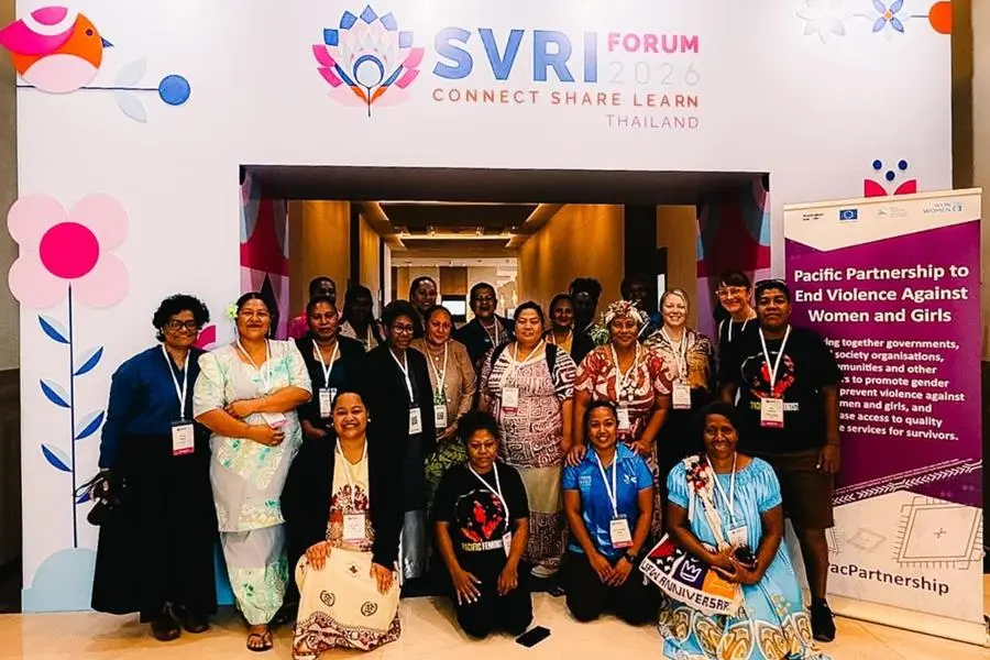 Members of the 27-member Pacific delegation at the SVRI Forum 2026 in Bangkok, Thailand.