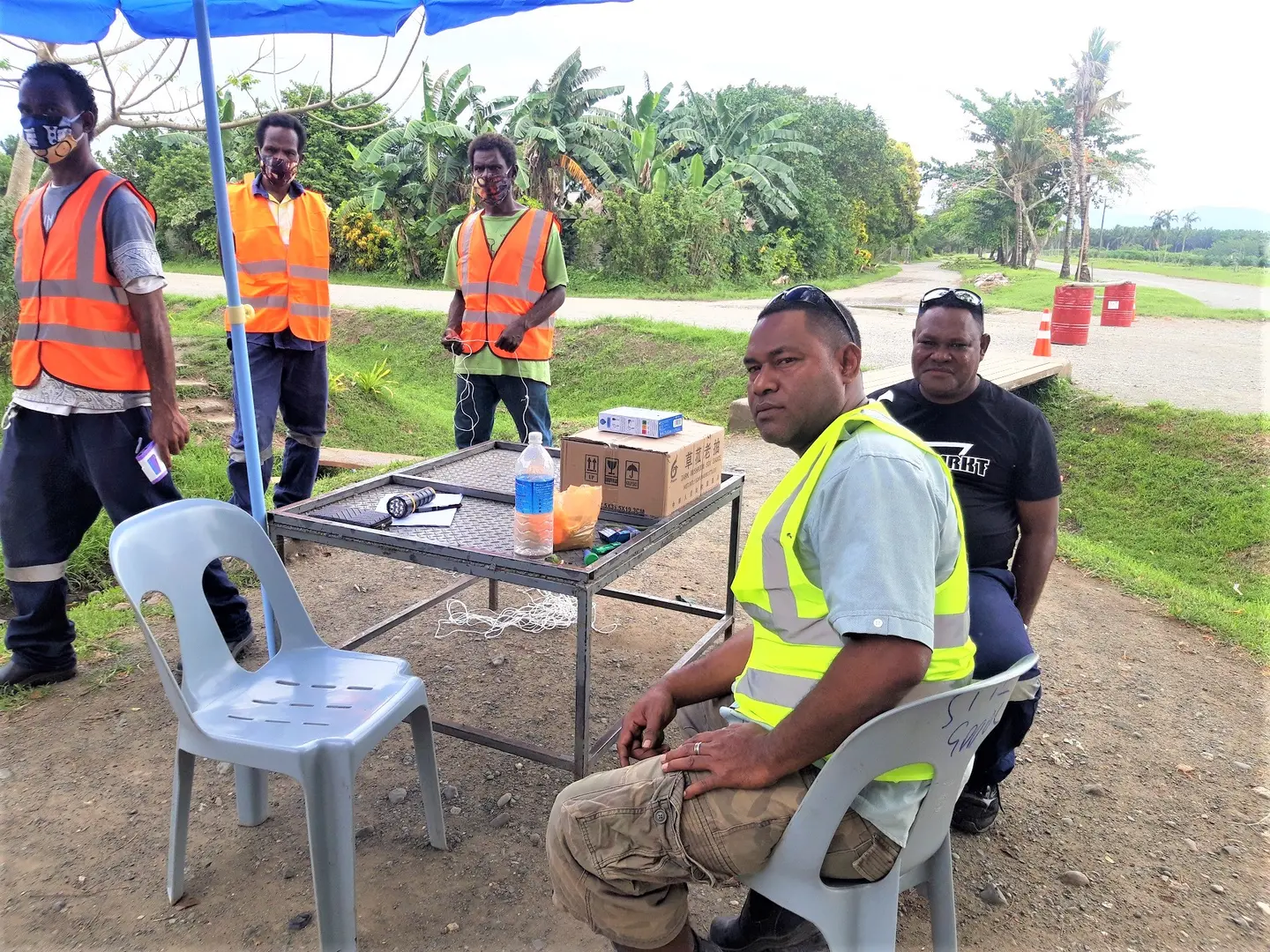 Harris Giusaga, GPPOL's Tetere Estate Manager, and GPPOL officers testing their procedures at the plains.