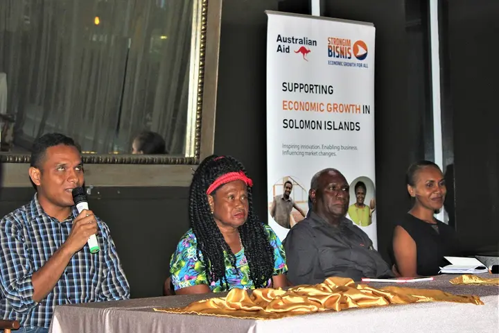 Jabis Ngibutai, an advocate for people with disability, speaking during the event.