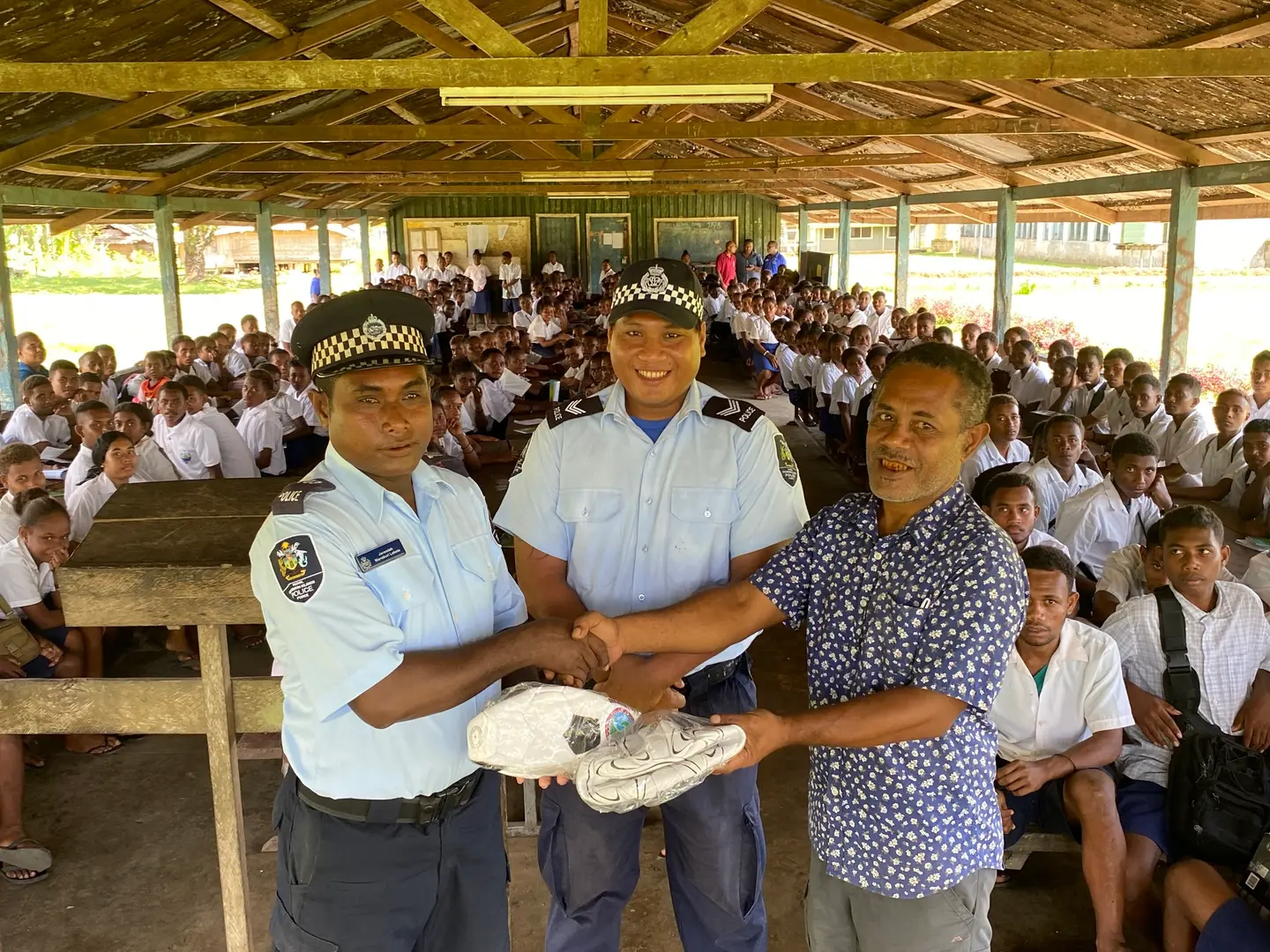 The RSIPF Team concluded the awareness program with presentation of soccer balls to the school.