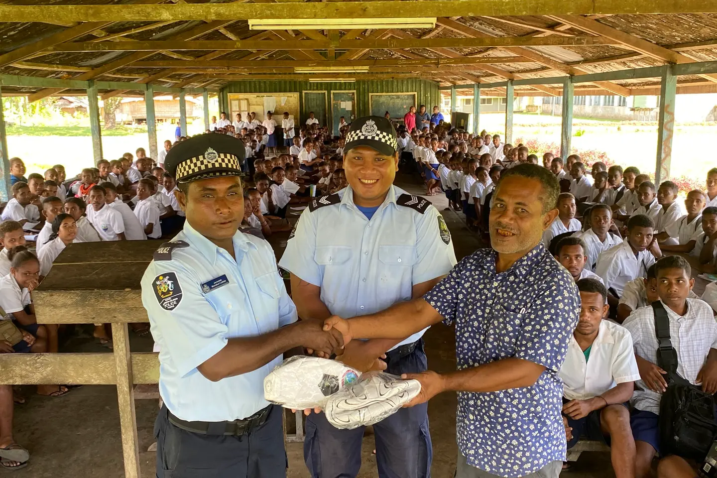 The RSIPF Team concluded the awareness program with presentation of soccer balls to the school.