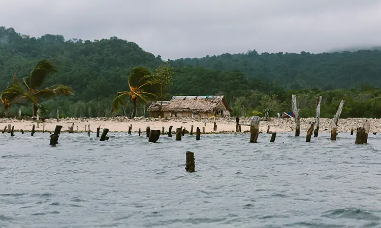 A graveyard of Homes in Walande, malaita Province, Solomon Islands.
