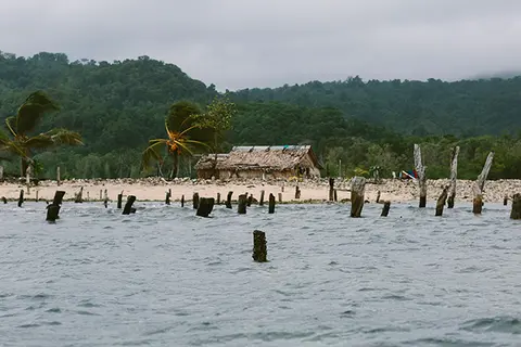 A graveyard of Homes in Walande, malaita Province, Solomon Islands.