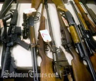 Peter Boyers says he would like to see the police re-armed in six to ten years.