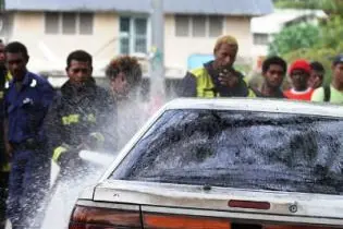 A driver fortunately escaped serious injury after the vehicle he was driving, caught fire while he was driving through China Town.