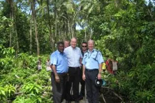 Special Coordinator Graeme Wilson (second left) and PPF Commander Wayne Buchhorn during the visit.