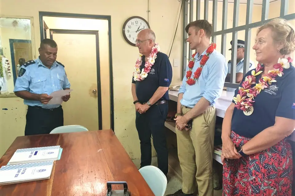 File photo: Inspector Leleina thanking the visiting team.