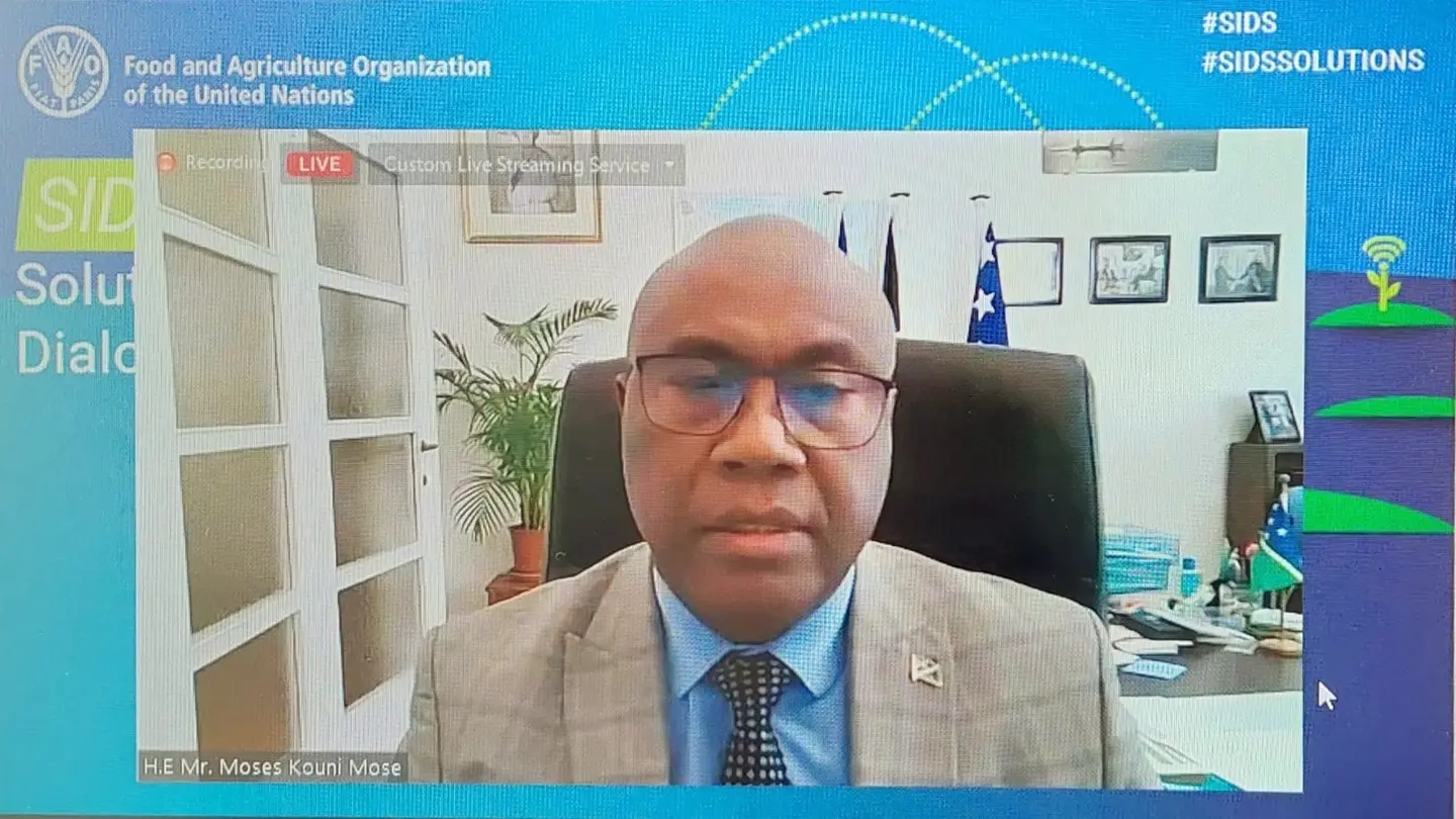 His Excellency Ambassador Mose presented a statement on behalf of the OACPS SIDS Forum which he chaired for the last 12 months.