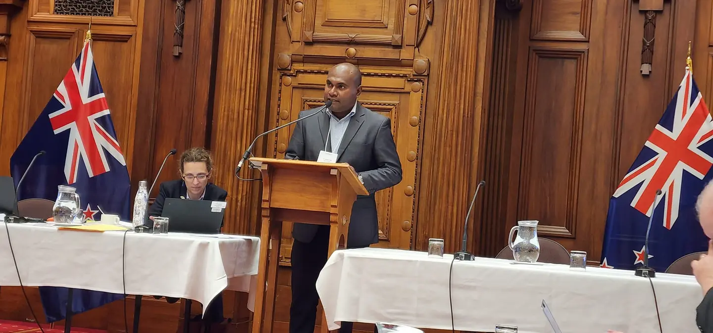 MRD Permanent Secretary Dr. Samson Viulu presenting the new and first ever SICD Policy to the meeting audience.