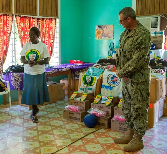 Randy Solomon, president of the Western Province Council of Women said she was grateful that her organization was chosen to receive the donations as well as meet the people of Pacific Partnership.