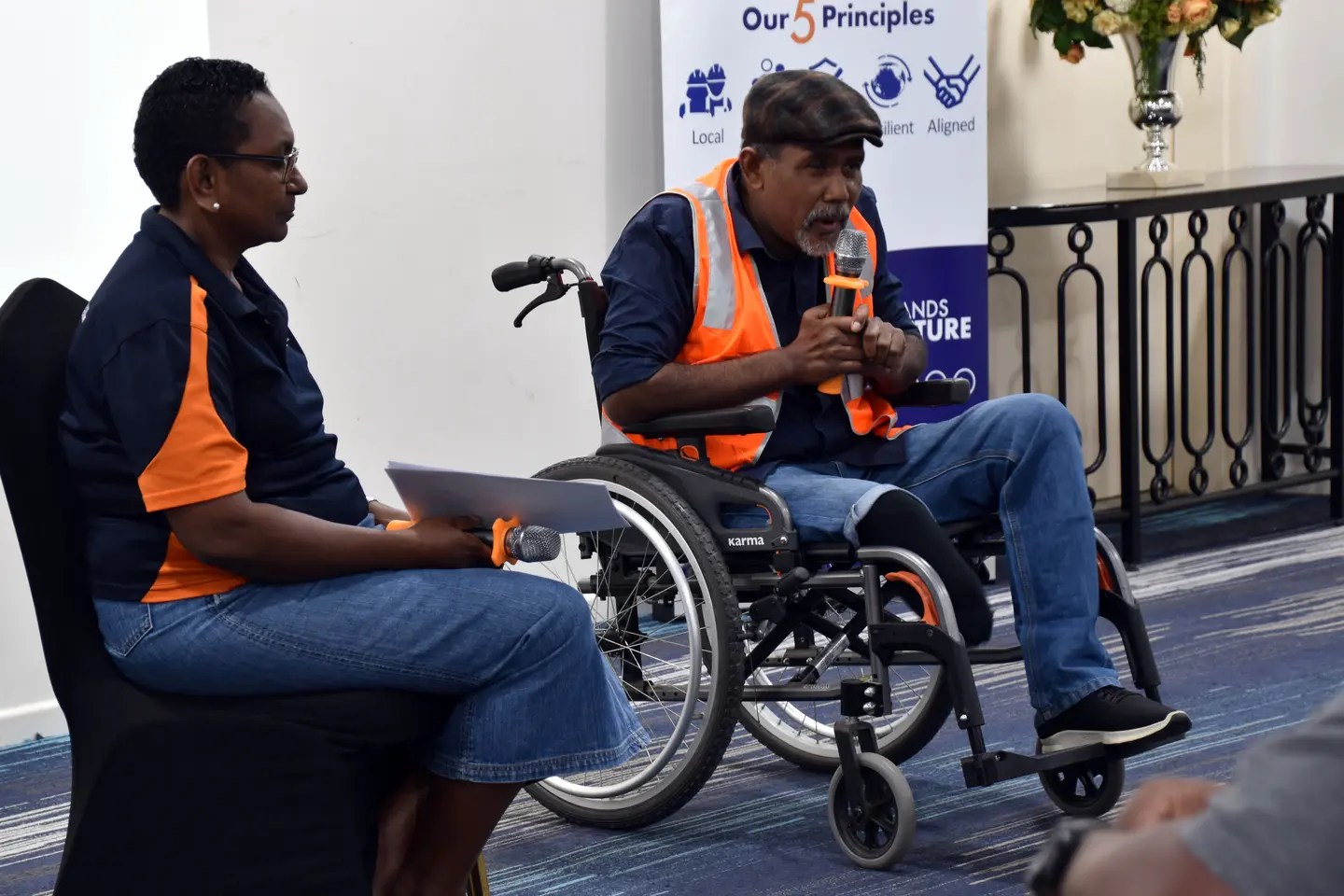 Dereck Kolly was working as a Senior Estimator with local construction company Hatanga Limited when diabetes led to an amputation and needing a wheelchair but with the support of his employer, he has continued to work from home, successfully helping them to tender for and deliver construction projects around the country.