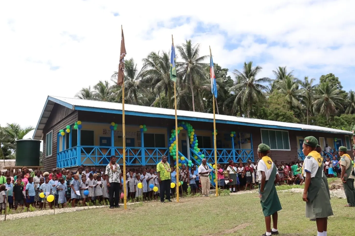 Over a hundred Ghombua residents, Chiefs, elders, church and community leaders, fathers and mothers with their children gathered in great excitement to witness the historic moment for their community, the opening of their new Rural Health Clinic (RHC)