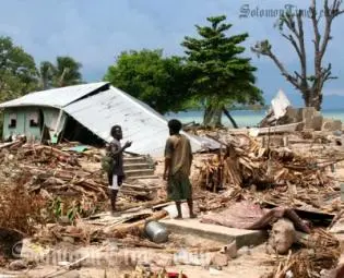 The aftermath of the 2007 tsunami disaster, that hit the Western Province.