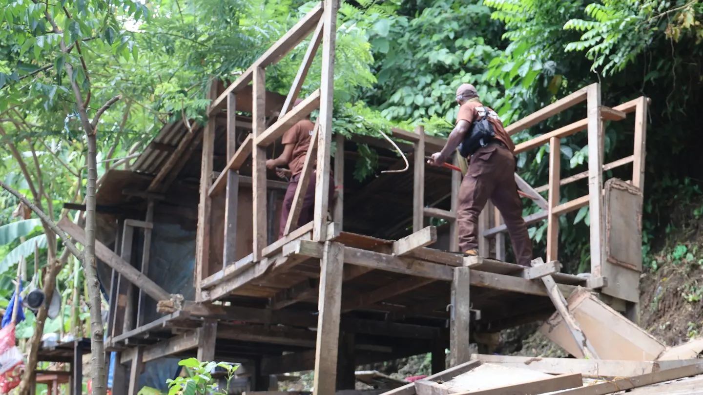 HCC has begun the demolition of illegal houses behind Multi-Purpose Hall and USP Centre.