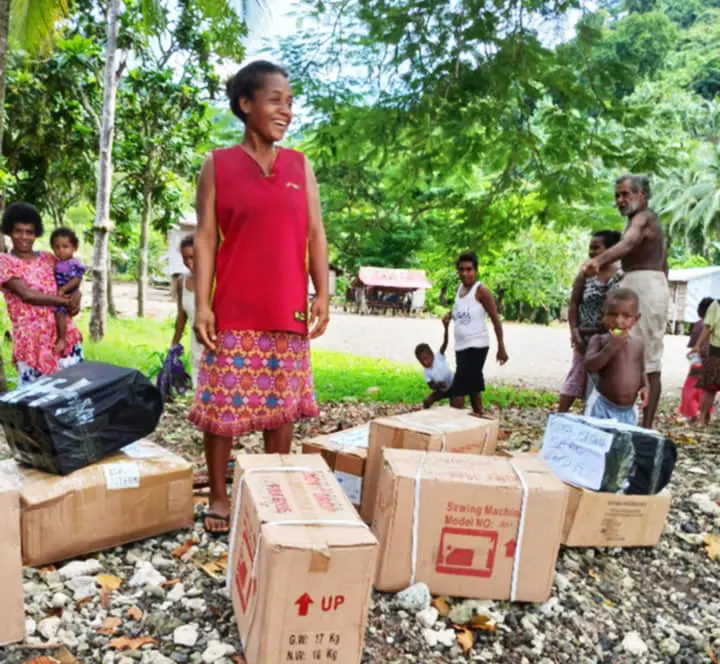Some of the women received sewing machines for their sewing business, supported under the income-generating initiatives.
