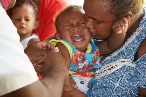 The Solomon Islands Measles rubella campaign ongoing so far has reached over 81,460 children aged 6 months to 5yrs 11months which is 93% of target children.