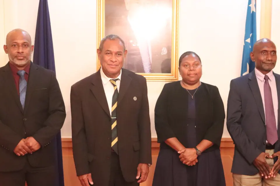 Alwyn Danitofea (L) is the new Permanent Secretary for the Ministry of Communication and Aviation (MCA), while Susan Sulu is reappointed as the Permanent Secretary of the Ministry of National Planning and Development Coordination (MNPDC).