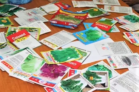 Seeds confiscated during the operation.
