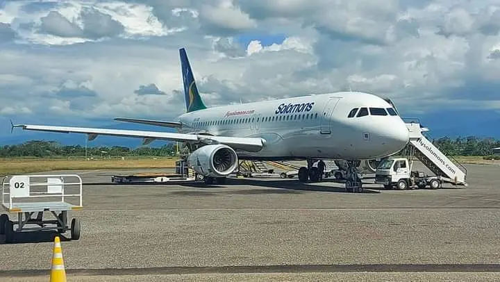 Solomon Airlines touches down with the AstraZeneca vaccine.