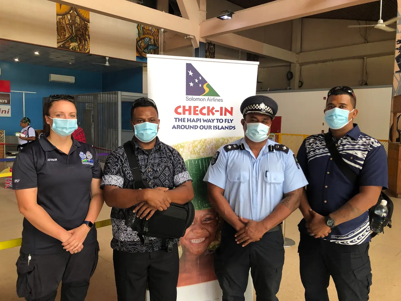 RAPPP member who is supporting the NRD and NRD Deputy Director Supt. Lionel Kapisa farewelling the 2 RSIPF officers who leave for Australia to attend the exchange program.