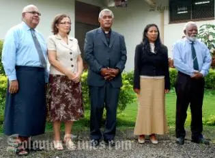 Mr. Ratu Joni Madraiwiwi of Fiji; Ms. Sofia Macher of Peru (Deputy Chair); Fr. Sam Ata of Solomon Islands (Chair); Mr. George Kejoa of Solomon Islands and Ms. Carolyn Laore of Solomon Islands.