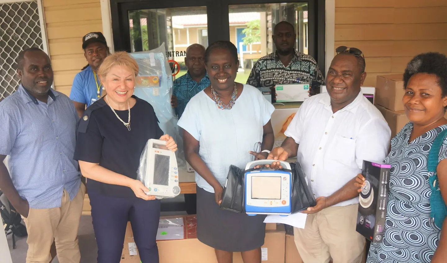 WHO met with MHMS and NRH officials on Thursday to hand over supplies and equipment for the isolation centres.
