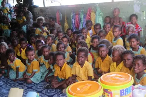 The Nguvia Kindy students, teachers and few mothers were also present to witness the handing over of the items.