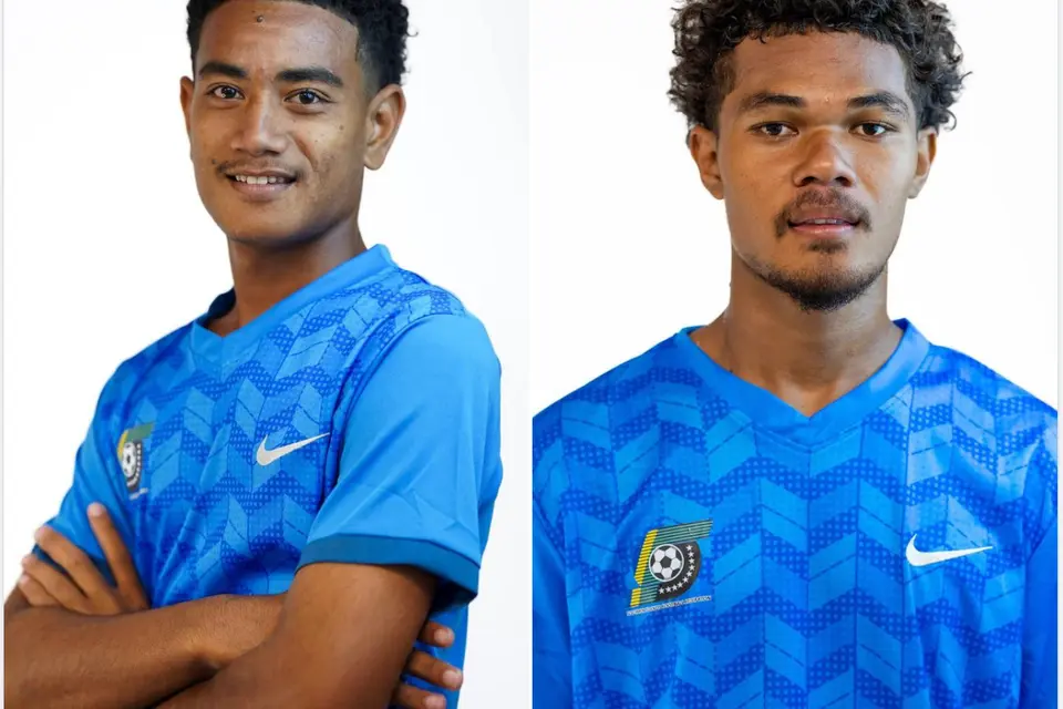 As William (r) and Ryan (l) take to the field in Samoa, they are not only aiming for the championship final but also paving the way for a more diverse and inclusive future in Solomon Islands football.