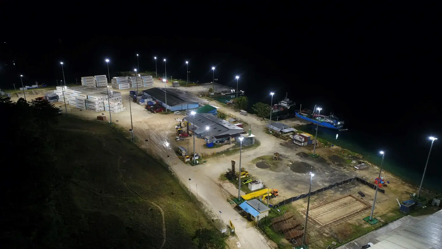 The aerial view of the Noro Port.