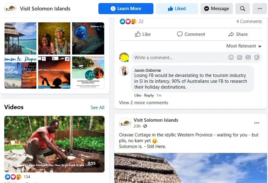“We view social media as a key vehicle with which to maintain our tourism profile in the current COVID-19 environment which has seen our international visitation grind to a complete halt,” Tuamoto said.
