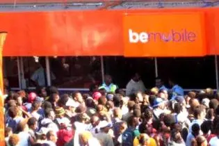 Already, with just minutes before the launch, a large crowd has gathered outside their Point Cruz sales office.