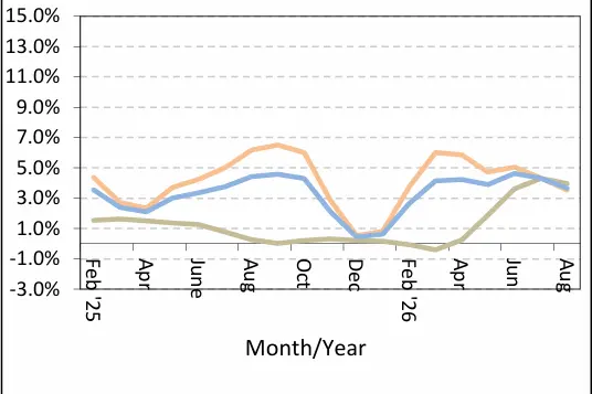 Government portal says CPI rose 1.3 percent in August