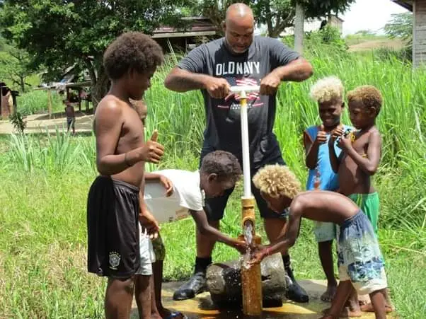 Central Honiara Constituency funded water supply (borehole) project at Yellow Bamboo Community at New Zealand Camp.