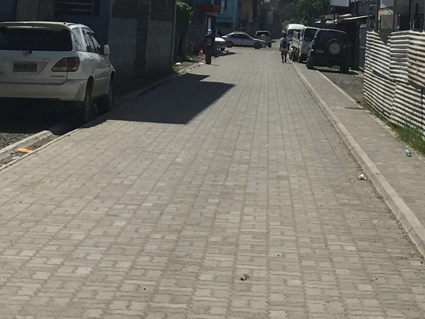 The IBP concrete can be seen along the stretch of the road in the Honiara centre behind the Point Cruz Hot Bread Kitchen, piloted in 2020.