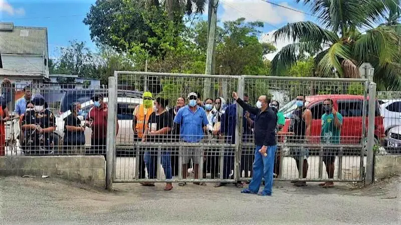 People queue for food in Tonga on Wednesday February 2, 2022.