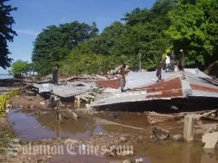 Western Province in ruins after the April 2, 2007 tsunami.