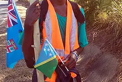 Solomon Islands student Randy Chite walked around Viti Levu to support the TC Winston victims.