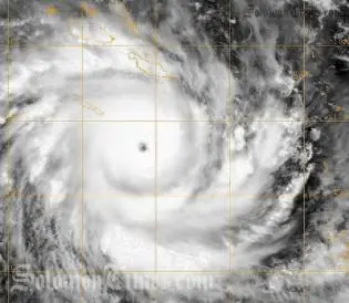 Cyclone Ului, recorded yesterday as it travels South of Solomon Islands.