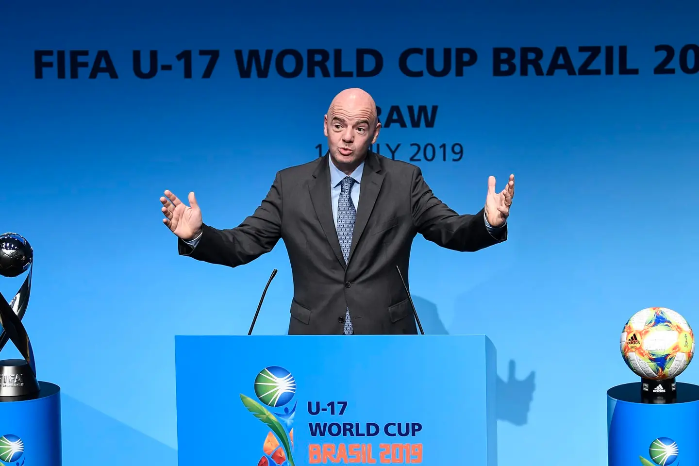 FIFA President Gianni Infantino at the ceremony.