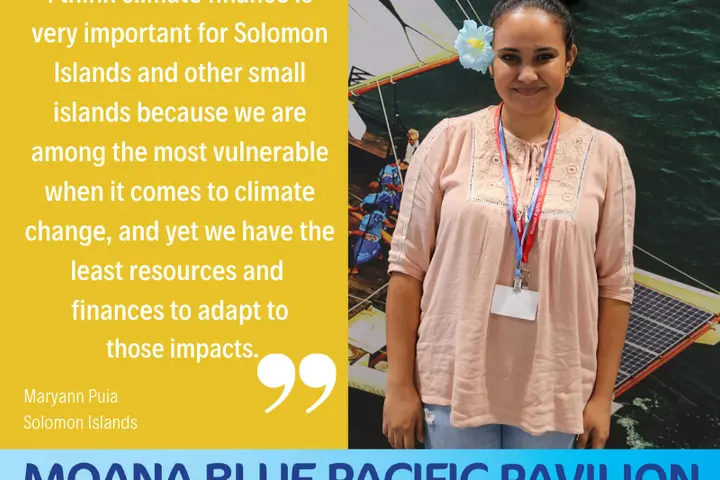 Ms. Maryann Puia from the Solomon Islands, is a Pacific Island Represent activist, and the Awareness officer for Pacific Island Students Fighting Climate Change.